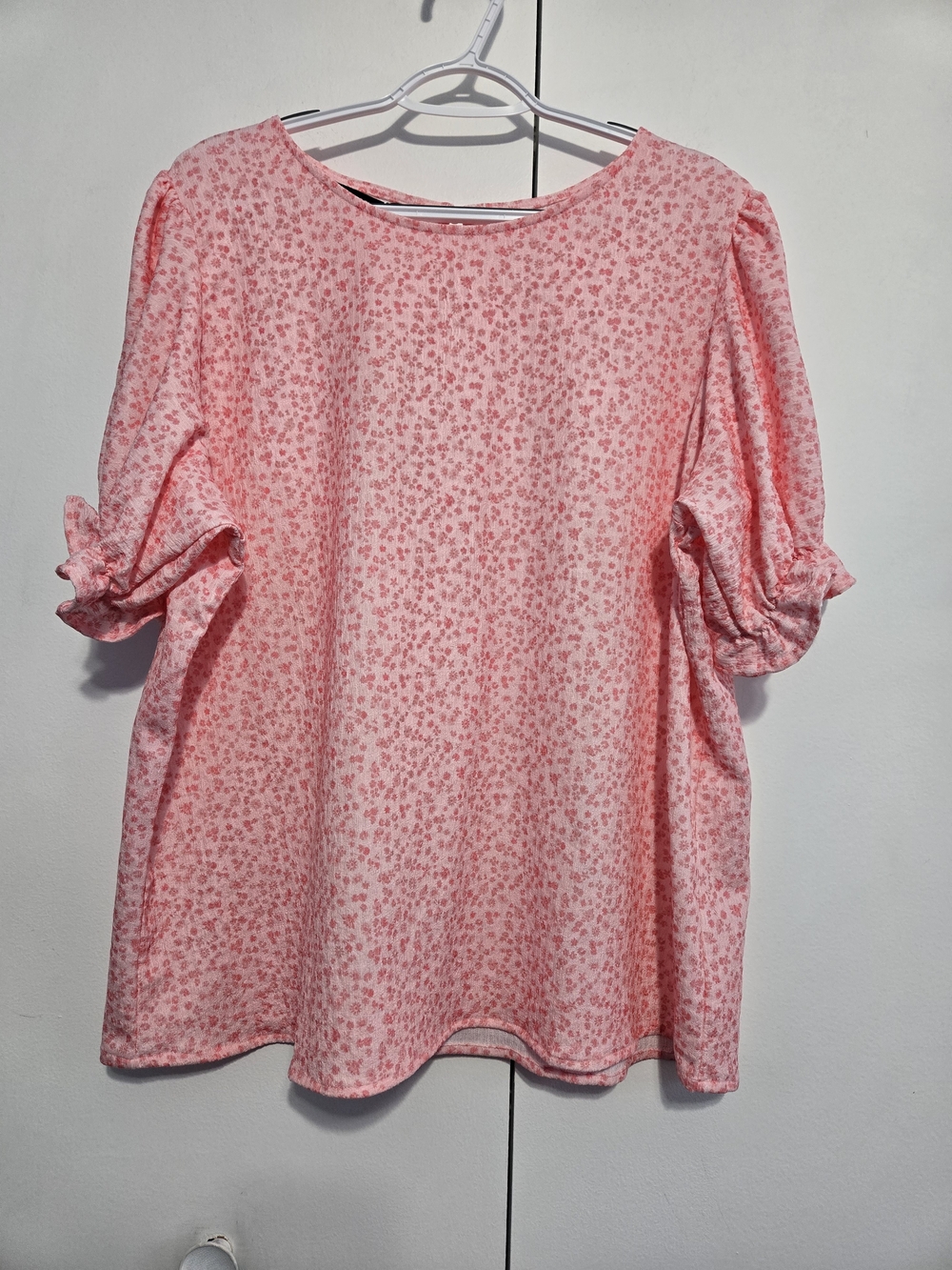 NWT Dokotoo 2XL Pink Floral Puff Sleeve Blouse Boho Cottagecore Top